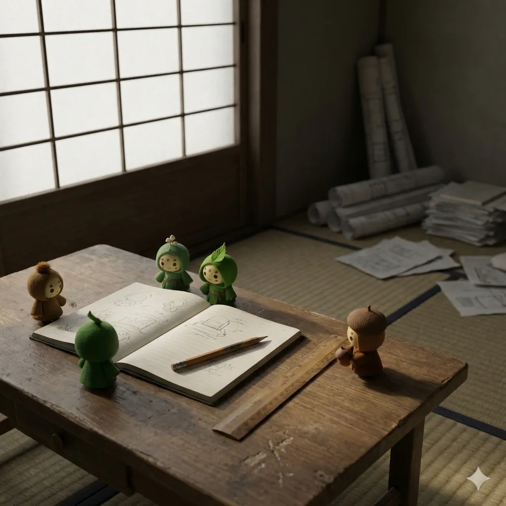 静かな部屋に残された作業の痕跡と紙の重なり